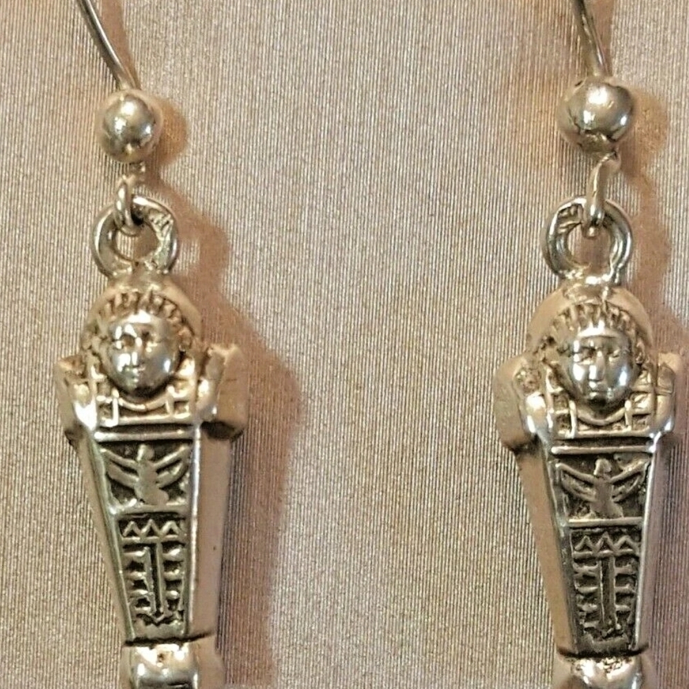 Silver Pharaoh Earrings